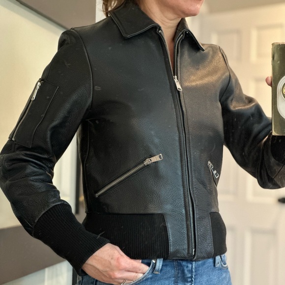 Paul and Joe for Target black leather bomber jacket size Small - Picture 10 of 16